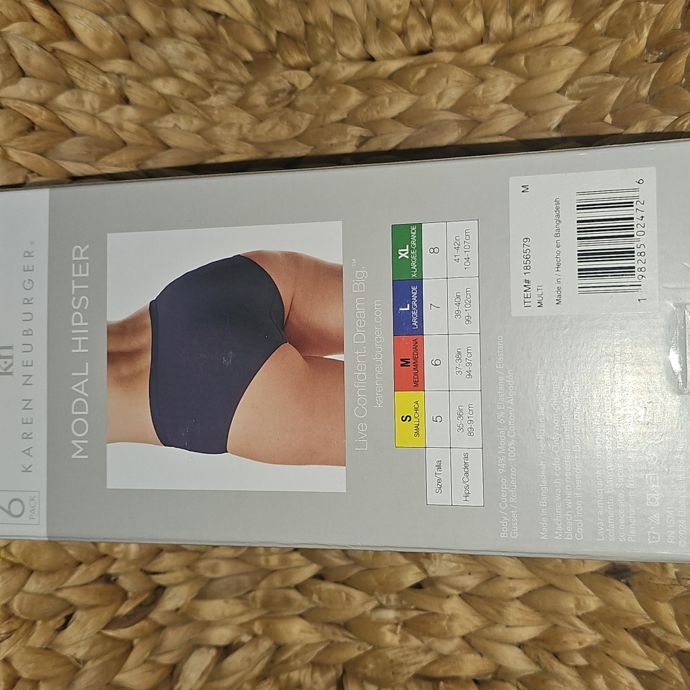 Karen Neuburger 6-Pack Modal Hipster Underwear – Black, Gray, Pink, Beige - Picture 2 of 2
